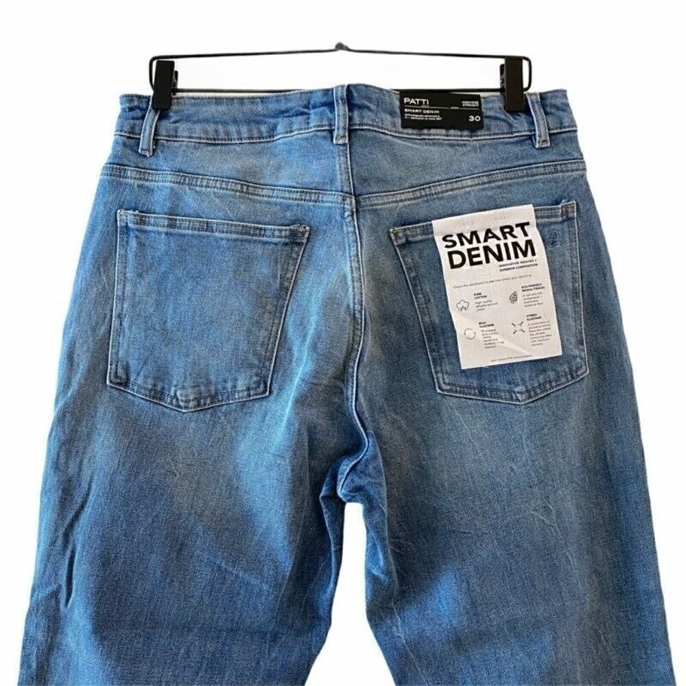 DL1961 Womens Patti Crop Straight Leg Jeans Blue Button Fly Stretch Denim 30 New - Picture 5 of 10